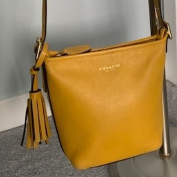 Coach Legacy Mini Duffle in Sunflower Yellow with Signature Leather Tassels - Picture 1 of 8